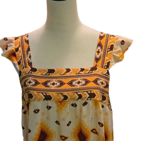 Cato Geometric design Cute Top with Flutter Cap Sleeves Women size XL - Picture 2 of 11